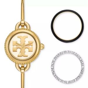 Tory Burch The Miller Stainless Steel Gold Tone Bangle Watch 27nn Set, New